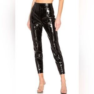 $578 LPA Black Patent Genuine Leather High Rise Agata Pants Size XS - NEW